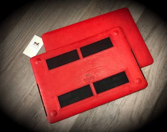 MacBook 11/12/13/13.6/14/15/16 Leather Hard Case made by genuine Italian leather as protection choose Color and Device