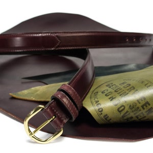 Genuine Horween Shell Cordovan Leather Belt 35 mm. width