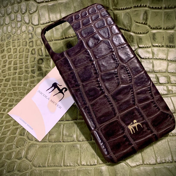 iPhone 15/14/13/12/11/Xs/8/7/6 Embossed Alligator Calfskin choose model and colors