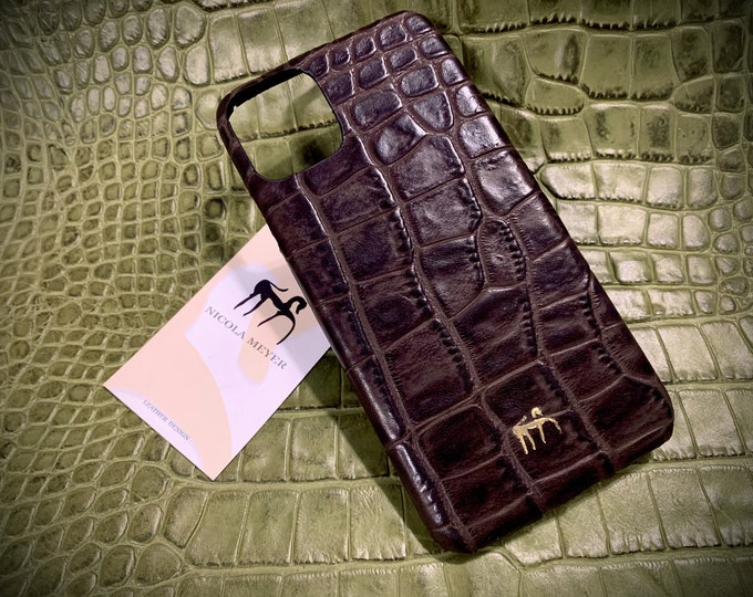 iPhone 15/14/13/12/11/Xs/8/7/6 Embossed Alligator Calfskin choose model and colors