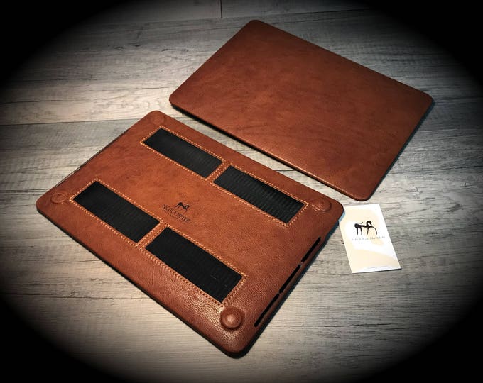 MacBook 11/12/13/15/14/16 Leather Hard Case made by genuine Italian leather as protection choose Color and Device