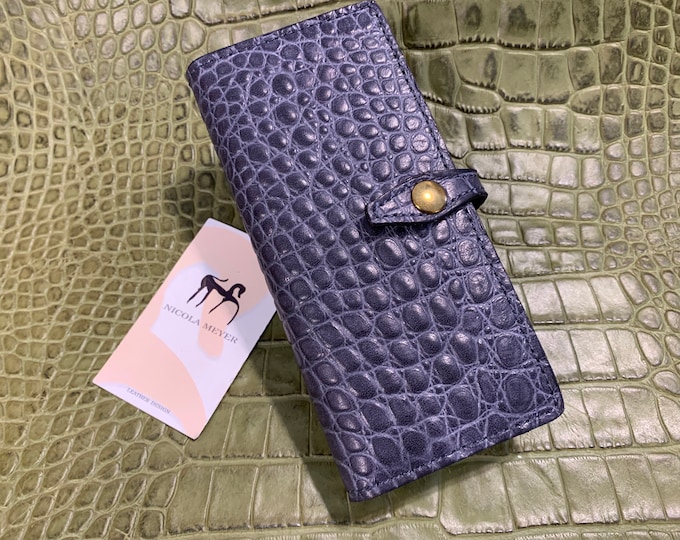 Samsung Galaxy Z FOLD 5-4-3-2 Calfskin Leather Pritned Alligator Pattern Flip Book cover natural leather to use as protection colour CHOOSE