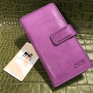 Funda de cuero tipo billetera plegable para iPhone 16/15/14/13/12/11/xs/8/7/6/5 Cierre magnético ELIGE DISPOSITIVO Y COLOR