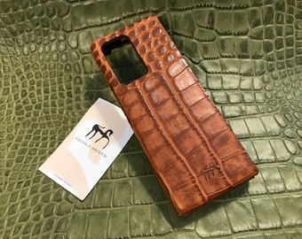 Samsung Galaxy Z FOLD 5/4/3/2 Calfskin Leather Pritned Alligator Pattern Case genuine natural leather to use as protection colour CHOOSE