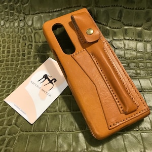 Samsung Z FOLD5/4/3 Leather Case genuine natural leather 1 credit card slot and SPen Holder to use as protection colour to CHOOSE