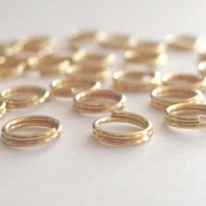 100 6mm Gold Plated Split Rings, Gold Plated Double Jump Rings Bulk Pack Split Rings