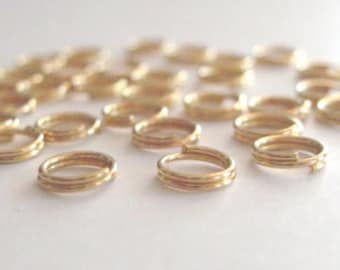 6mm Gold Plated Split Rings: Double Jump Rings Bulk Pack