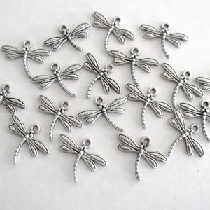Very Small/Tiny Dragonfly Charms. Silver Color Dragonflies.