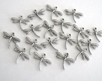 Very Small/Tiny Dragonfly Charms. Silver Color Dragonflies