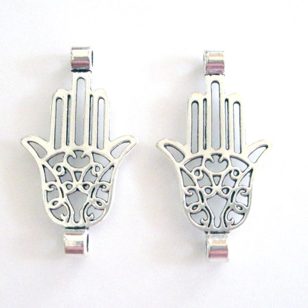 Large Hamsa Hand  Connector. 1 & 6/8 Inch Long Connector. Hand of Fatima Connector.