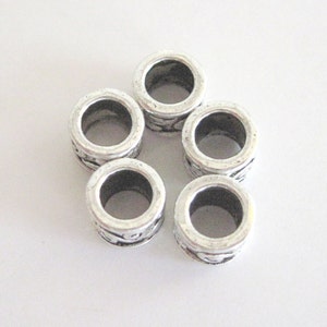 10 Large Hole Metal Silver Spacer Beads with Fancy Swirls Add a Bead Jewelry Large Hole Beads Big Hole Beads image 2