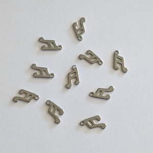 Small / Tiny Musical Note Charms.  Stainless Steel Charms