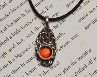 Honey Colored Baltic Amber Set on Sterling Silver Honeycomb