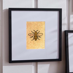 Manchester Bee Oversized Mount - Sleek Square Frame | Modern Wall Art | Stylish Home Decor | Unique Gift for Bee Lovers | Manchester Bee