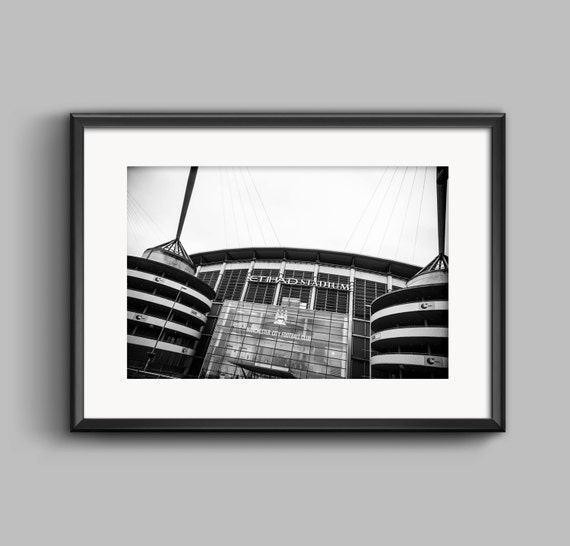 Etihad Stadium Manchester City Wall Art Black White Art Etsy