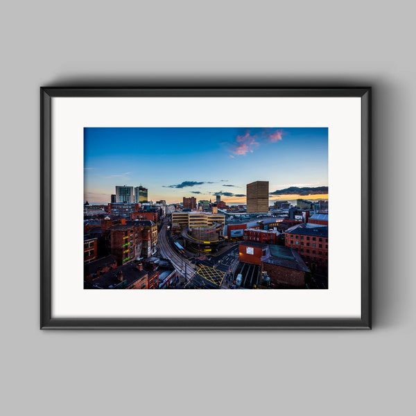 Shudehill Manchester skyline at sunset / fine art / photograph / Giclee Print / wall art / home decor / Photography