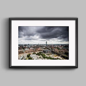 Manchester Skyline Print | Colour Giclee Print | Manchester Landscape | Gift Ideas | Colour Photo of Manchester