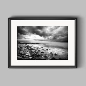 Cardigan Bay, Wales, Approaching storm /photo/ black and white print / photograph / drama / seascape / stormy / wall art / seaside print