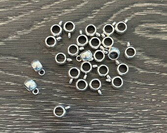 25 (5mm) Silver Tone Pendant Bails