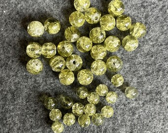 Bead Destash Green Crackle Glass Beads