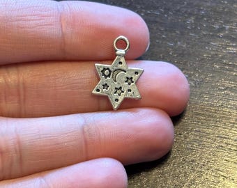 Lot of 10 Moon & Star Charms