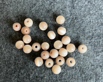 Bead Destash Peach Cat Eye Round Glass Beads