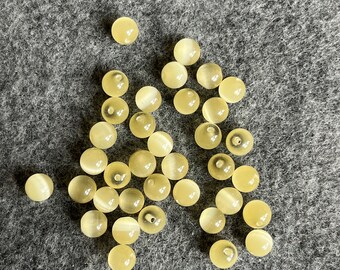Bead Destash Yellow Cat Eye Round Glass Beads
