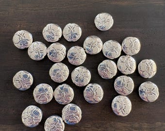 25 Round Butterfly Spacer Beads