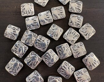 25 Square Hand & Spiral Spacer Beads