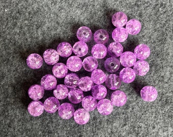Bead Destash Purple Crackle Glass Beads