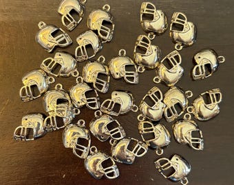 28 Count Silver Tone Football Helmet Charm Destash