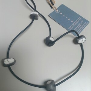 Raku ceramic bead necklace