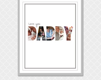 Love you DADDY Picture Word- 8x10 - Custom Digital Print Personalized- EOgdenAve
