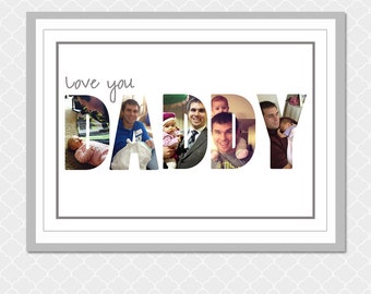 Love you DADDY picture word- Custom Digital Print- 5x7-  EOgdenAve