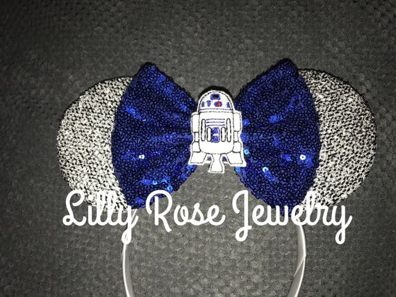 Sparkly Minnie Mouse Ears R2D2 Mouse Ears Inspired Headband  display picture 1