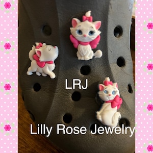 Marie the Cat Inspired Shoe Charms Rubber Clog Charms Shoe Clips Ready to Ship
