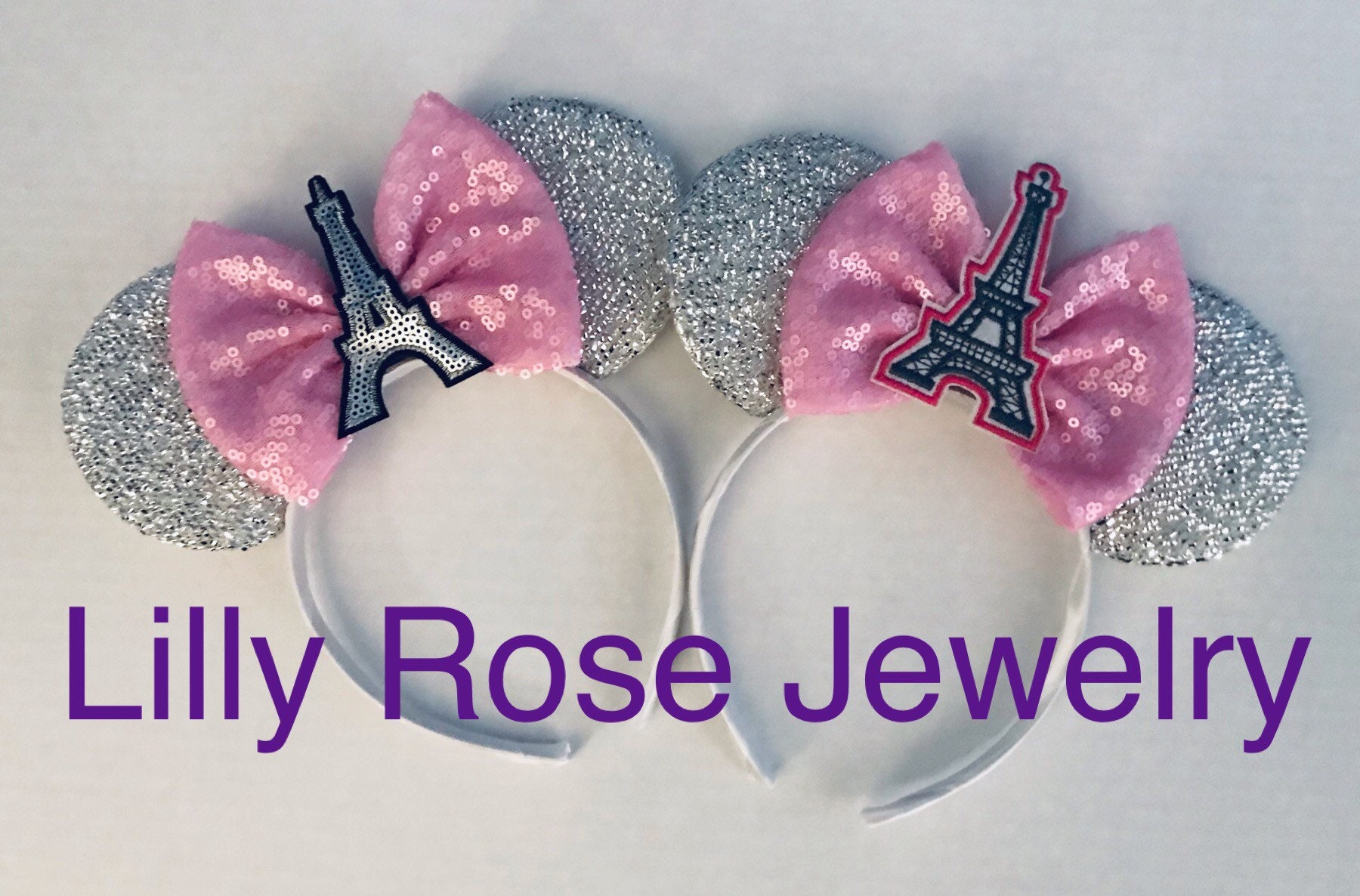 Silver Sparkly Disneyland Paris France Eiffel Tower Minnie  display picture 1