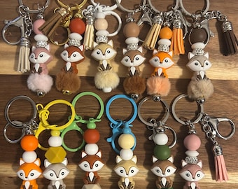 Fox Keychain Purse Charm Bag Tag BookBag Zipper Charm Foxes Fox Gift BackPack Keychain Book Bag Keychain Ready to Ship Backpack Buddy
