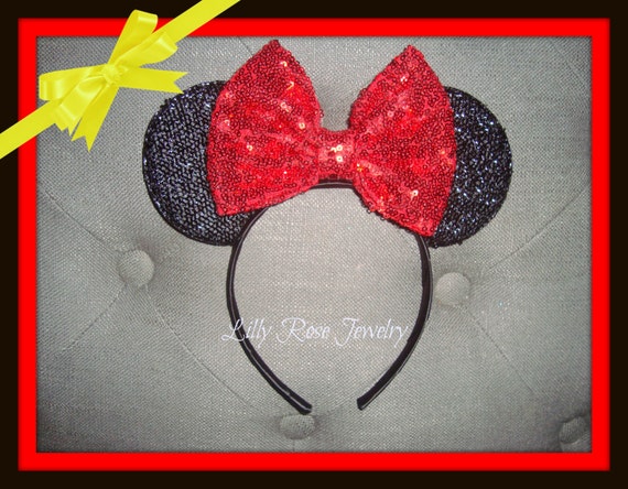 TOY STORY ALIEN Inspired Minnie Mouse Ears Headband Green Glitter Sparkle  Bow Fits Adults and Children 
