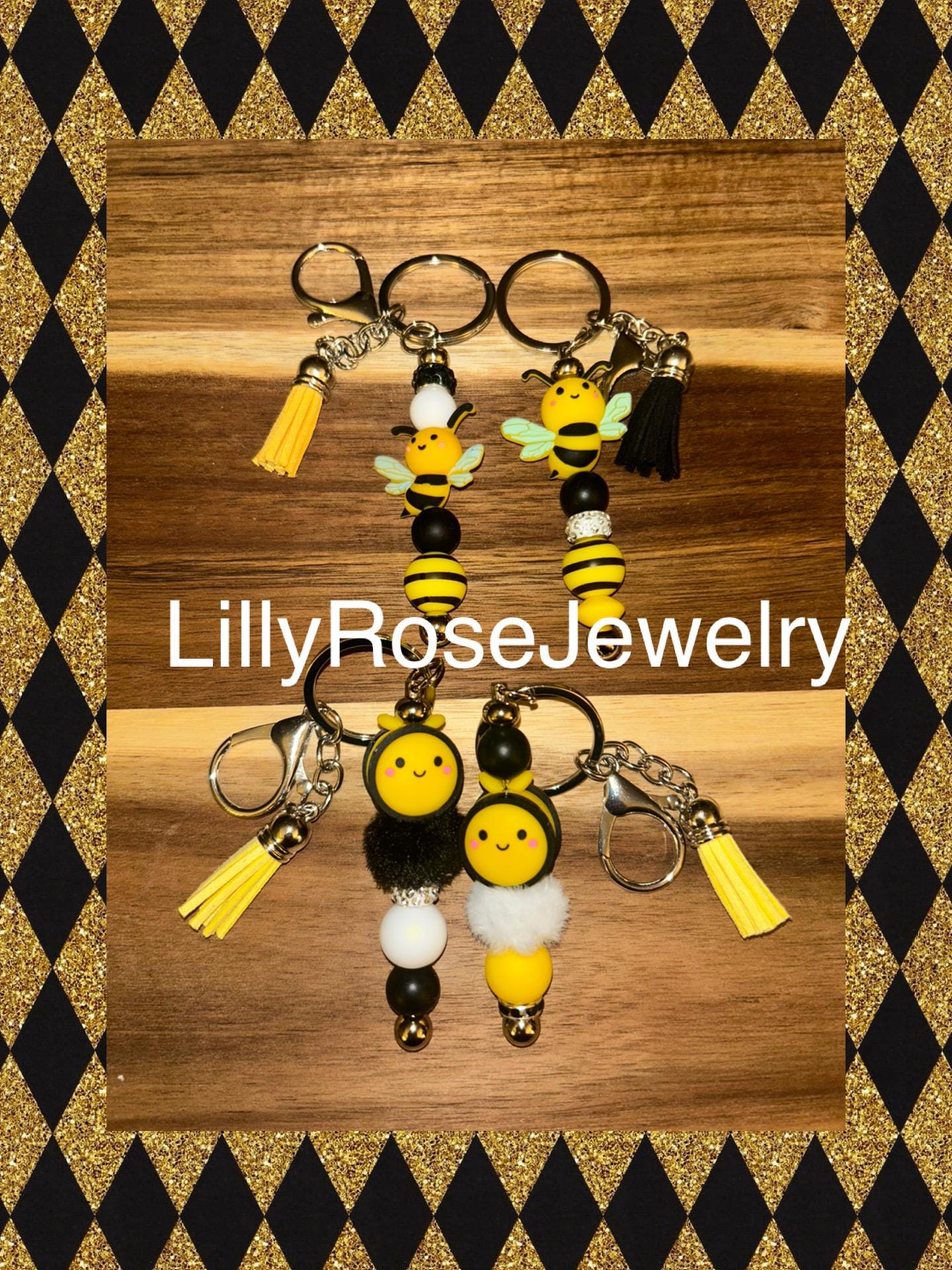 Bumblebee Keychain Bee Keychain Purse Charm Zipper Pull Bag Tag Backpack Keychain Book Bag Zipper Charm Ready to Ship Backpack Buddy