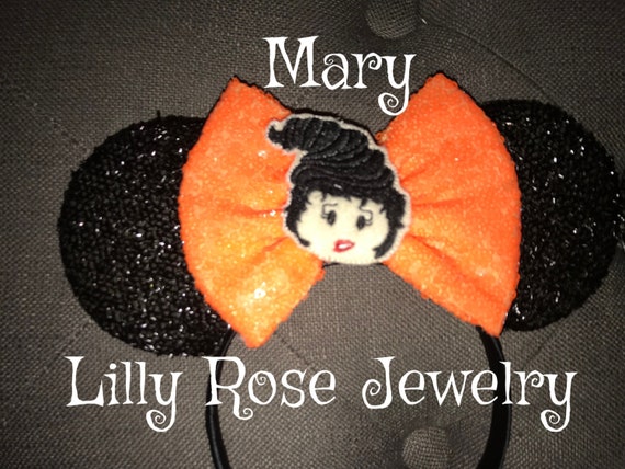 Disney Parks Hocus Pocus Minnie Ears Sarah Sanderson Sequin Halloween CosplayHat Disney~park Hocus Pocus Sanderson Sisters Minnie Mouse Green  main image 4