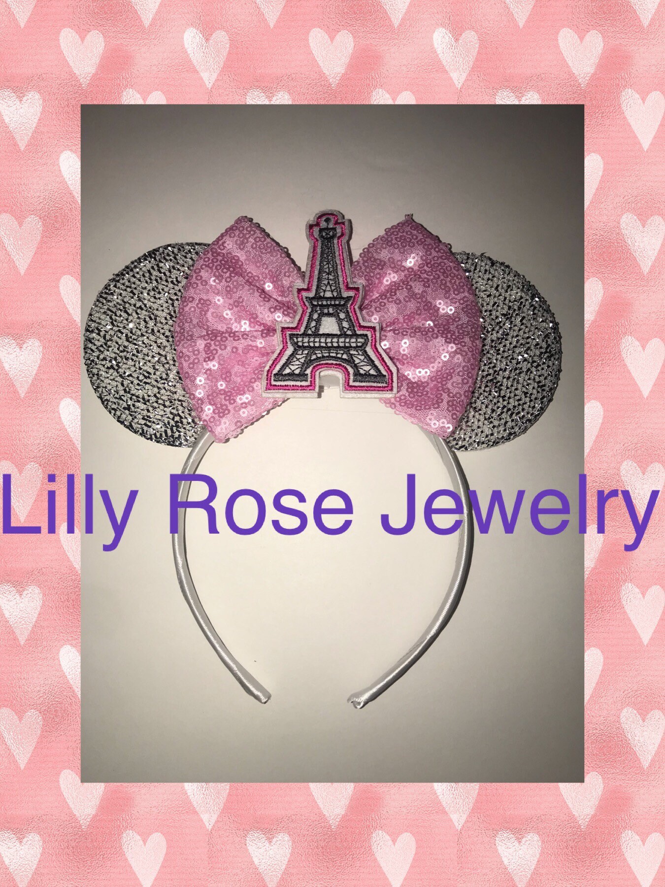 Silver Sparkly Disneyland Paris France Eiffel Tower Minnie 