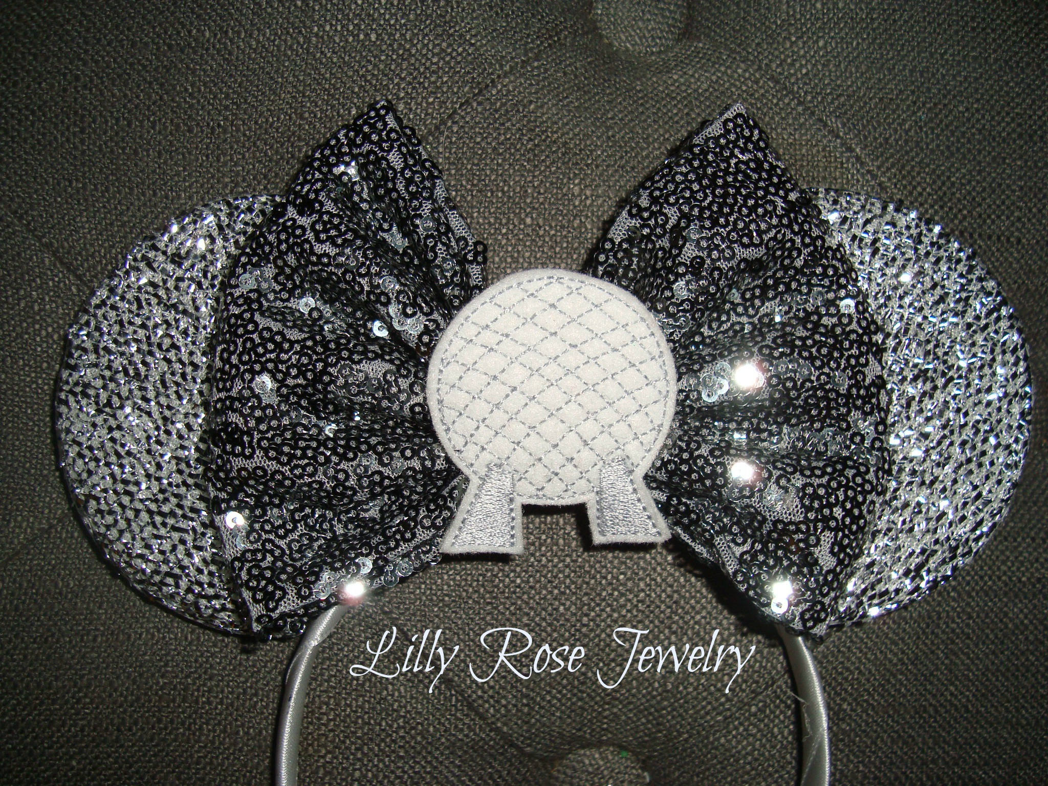 Sparkly Silver Epcot Spaceship Earth Minnie Mouse Ears Inspired ...
