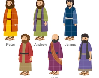 6 of the 12 Disciples Digital Clip Art for Scrapbooking Card Making Cupcake Toppers Paper Crafts