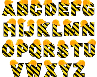Construction Alphabet Clipart, SVG, PNG, JPG Cutting Files