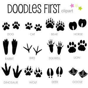 Animal Tracks Digital Clipart for Scrapbooking, Journaling, Cricut Cut Files, Sublimation, Card Making, Crafters, Paper Crafts, SVG PNG jpg