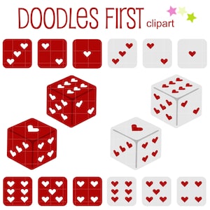 Valentinstag Herz Würfel Digitale Clip Art für Scrapbooking Kartenherstellung Cupcake Toppers Papierhandwerk