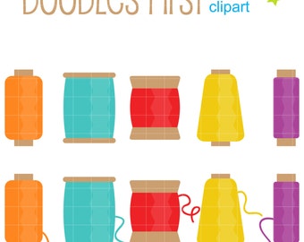 Spools Of Thread Clip Art for Scrapbooking Card Making Cupcake Toppers Paper Crafts