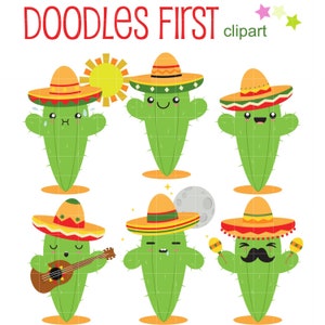 Cactus avec clipart sombrero pour scrapbooking fabrication de cartes décorations de cupcakes travaux manuels en papier