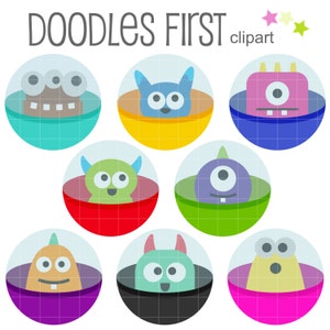 Monster Ball Brinquedos Clip Art para Scrapbooking Cartão Fazendo Cupcake Toppers Artesanato de Papel